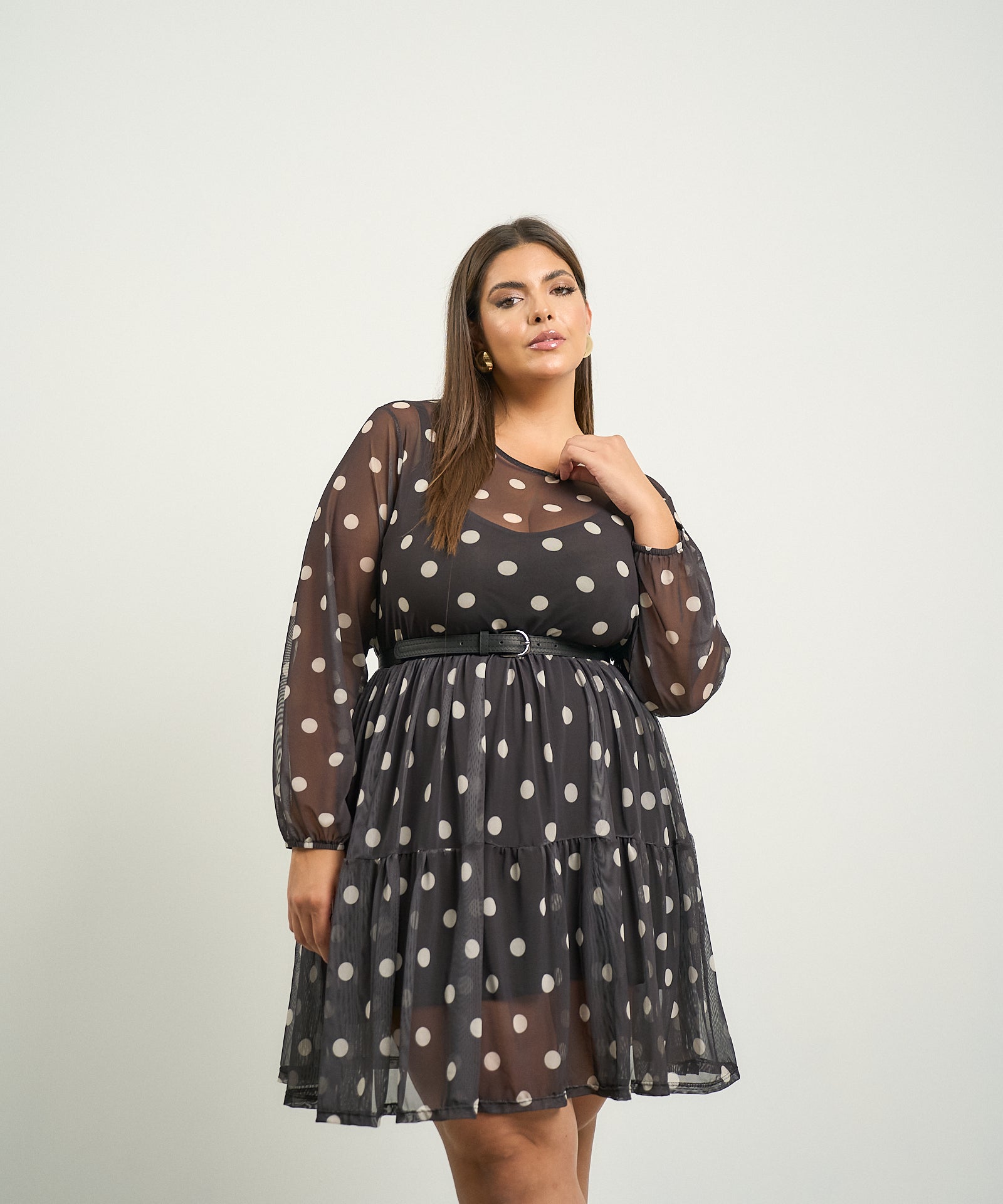 Vestido Tuly Poá Preto