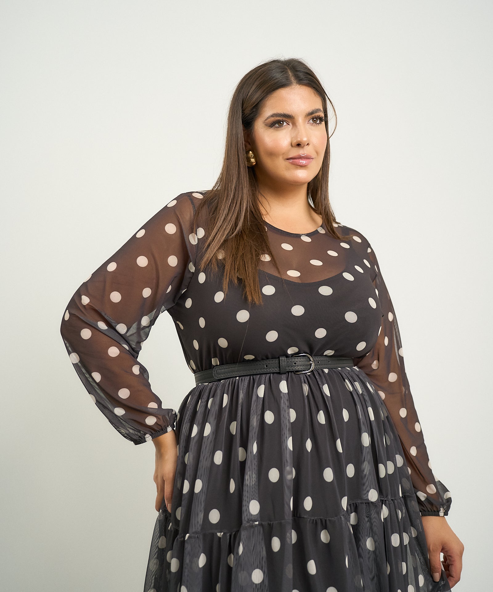 Vestido Tuly Poá Preto