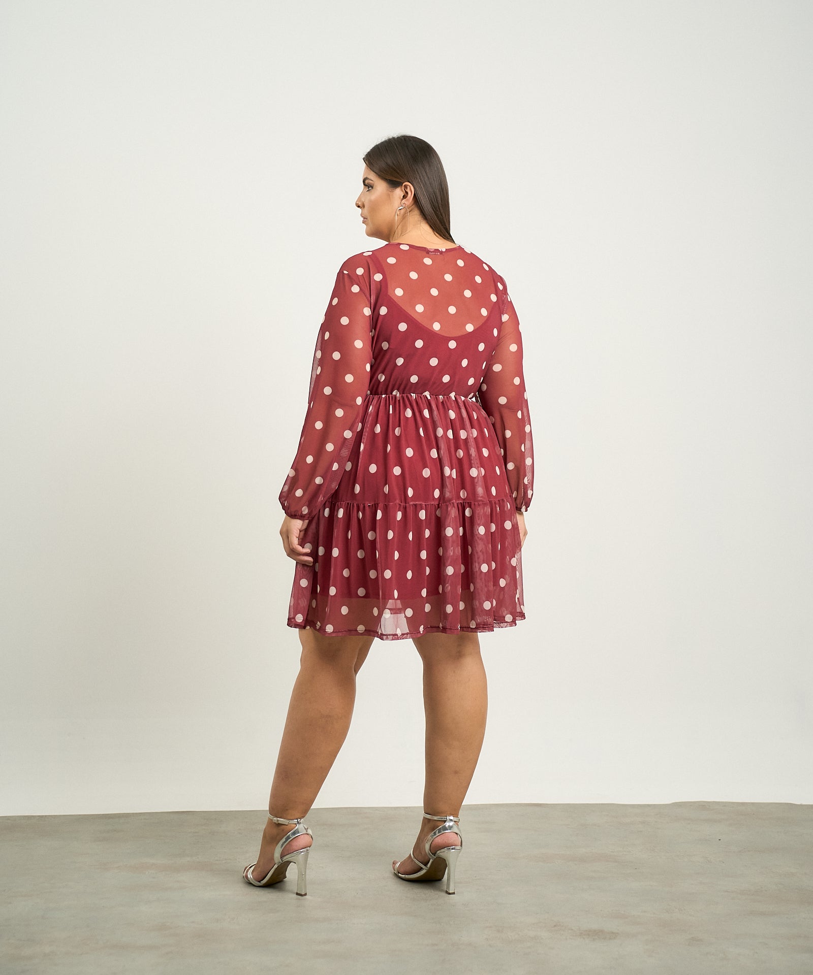 Vestido Tuly poá Vinho