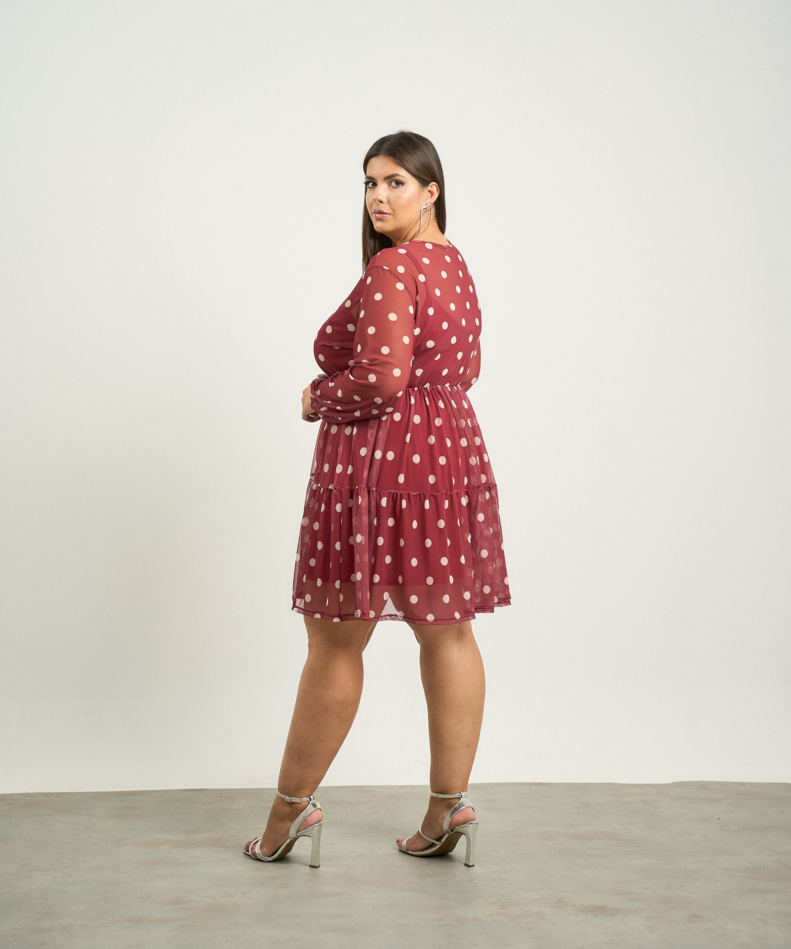Vestido Tuly poá Vinho