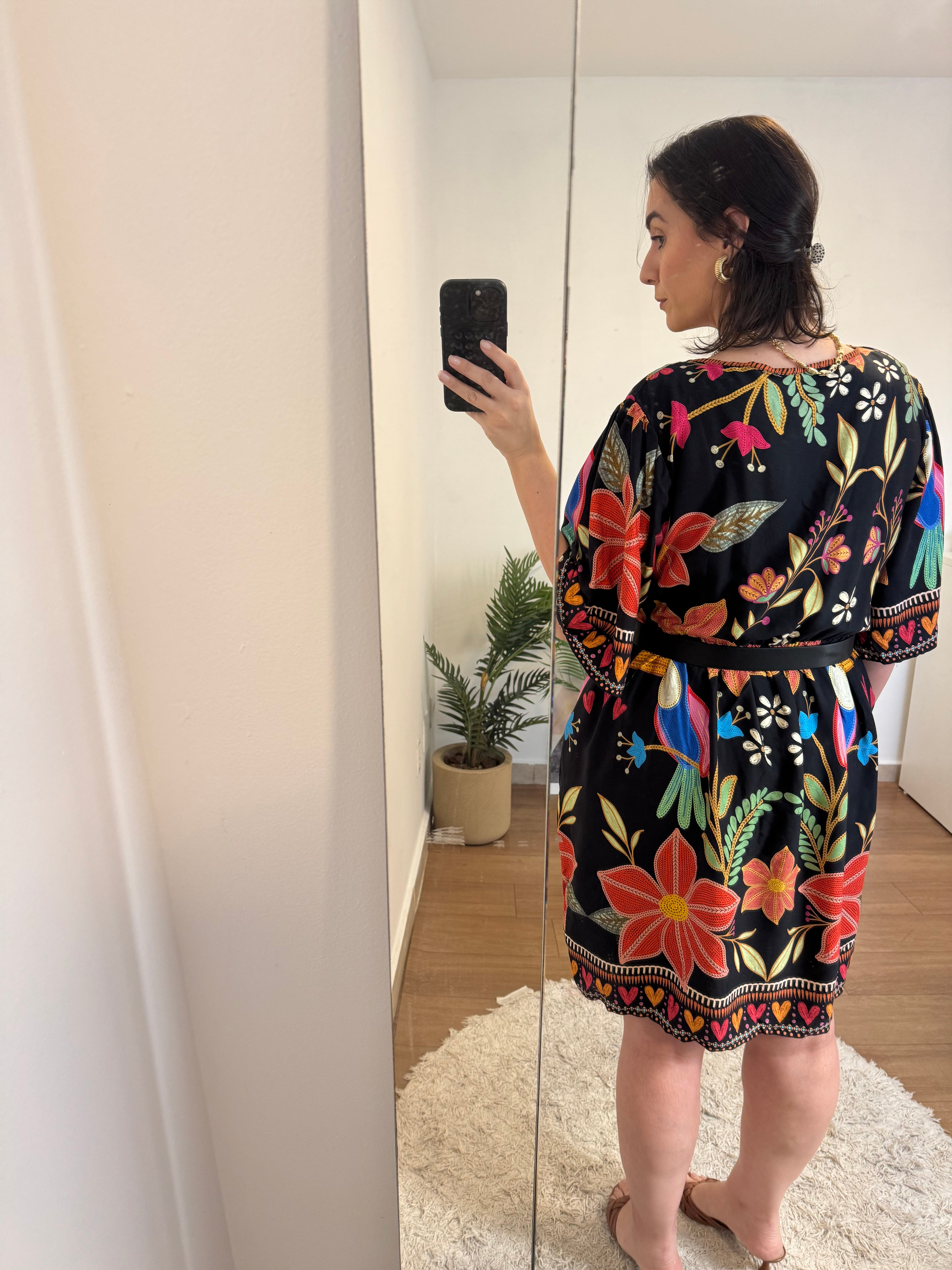 Vestido Flores e Pássaros
