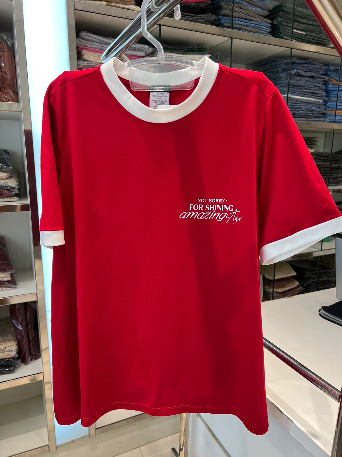 T-shirt not sorry vermelha