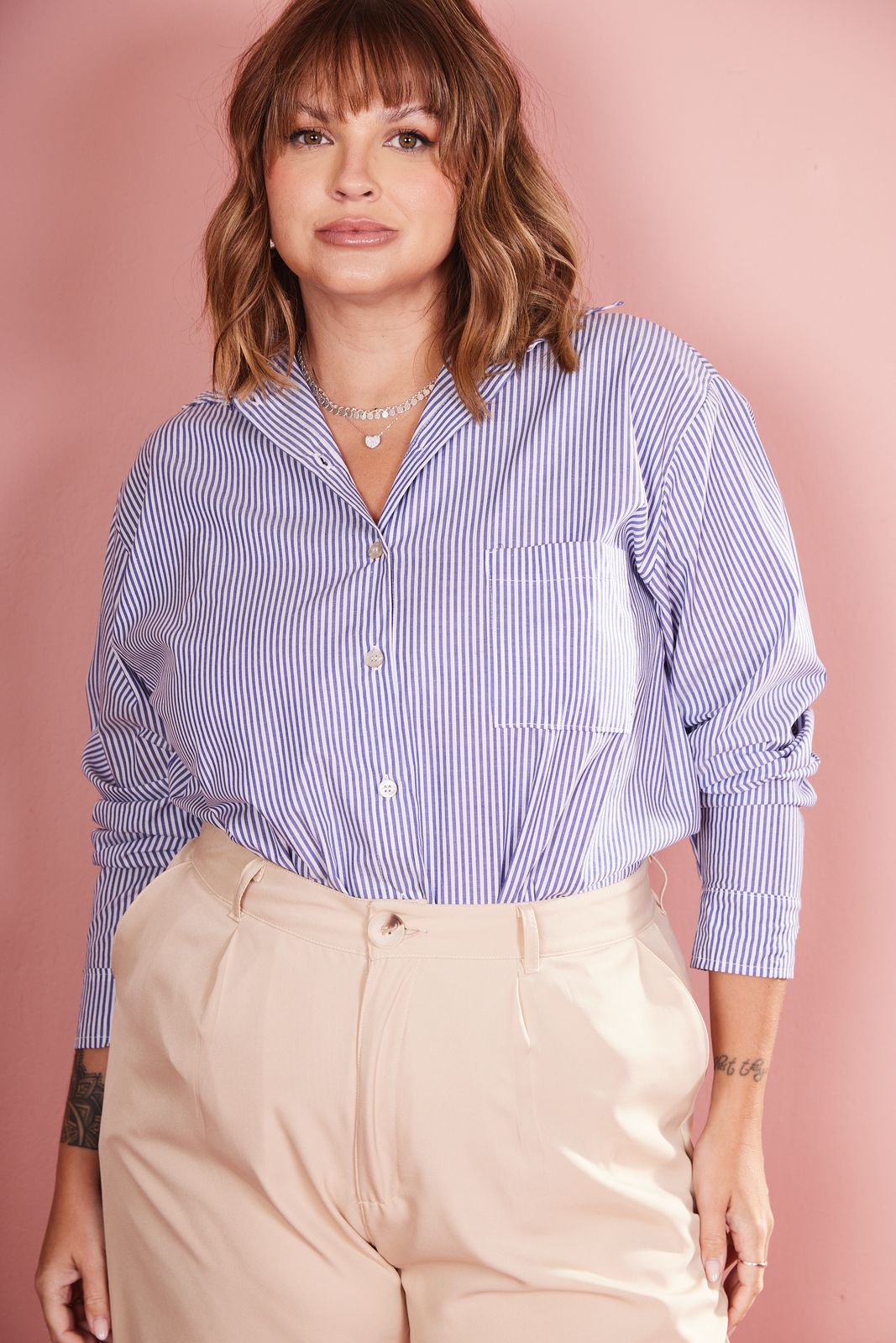 Camisa Suzi Listrada Azul