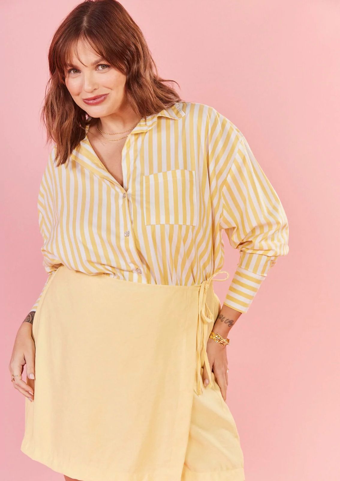 Camisa Sicilia Listrada Amarela