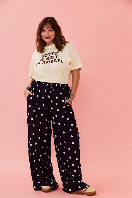 Calça Joana Poá Fundo preto