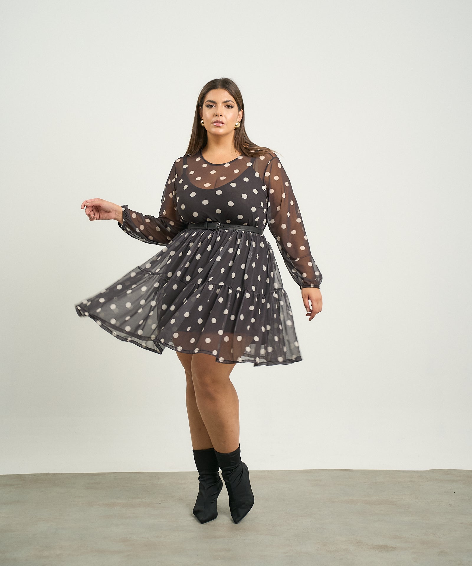 Vestido Tuly Poá Preto
