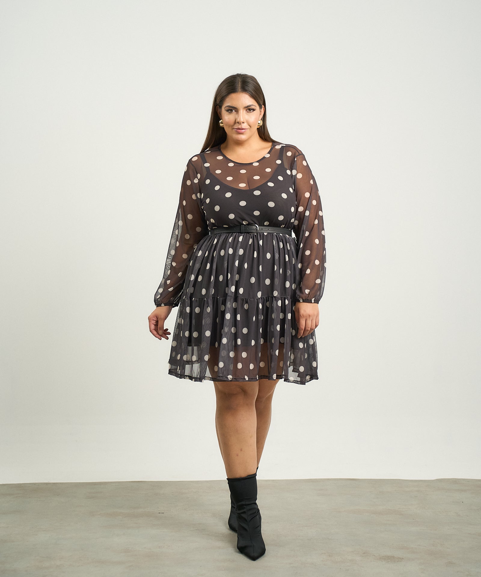Vestido Tuly Poá Preto