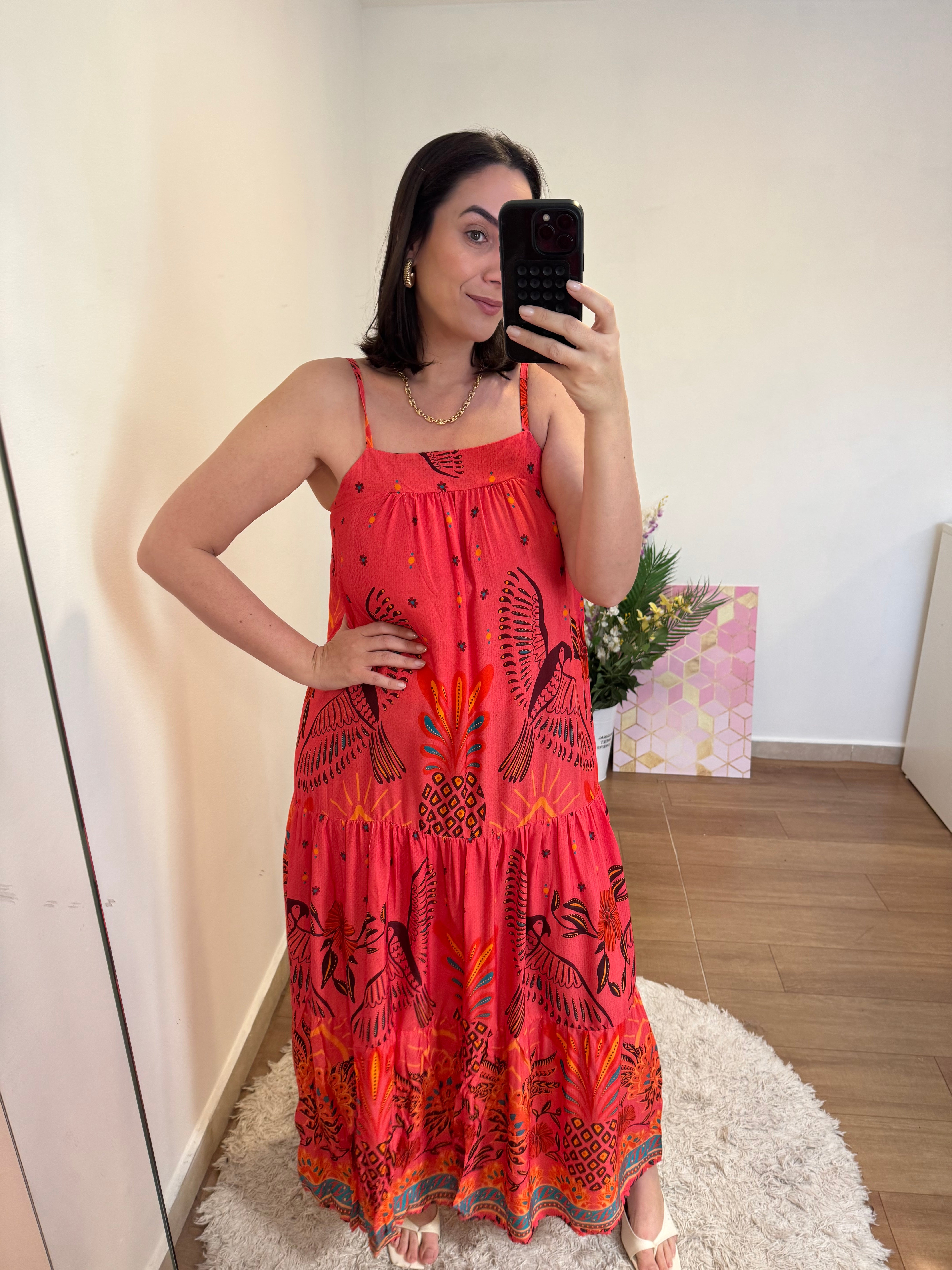 Vestido Pássaros Rosa