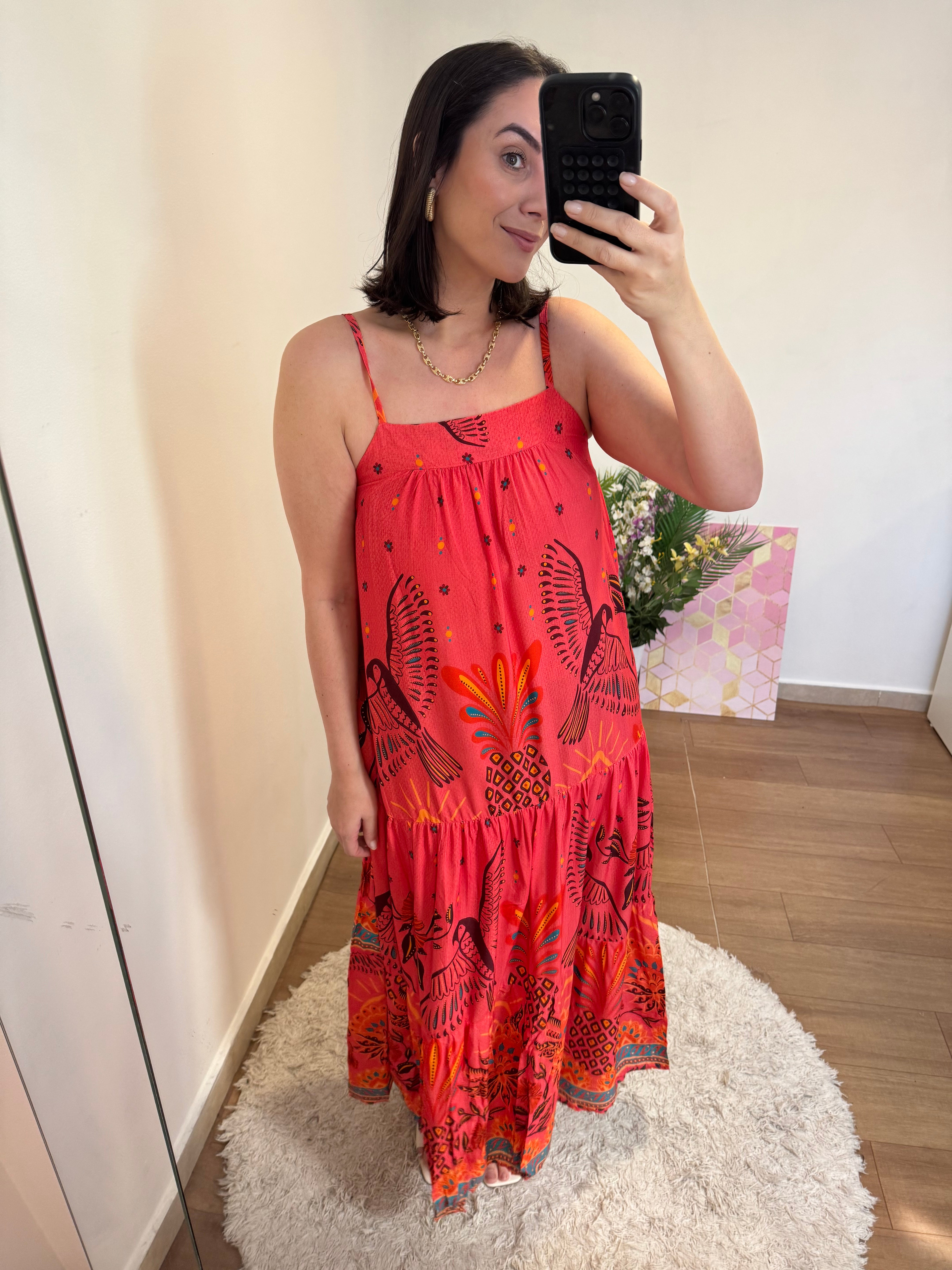 Vestido Pássaros Rosa