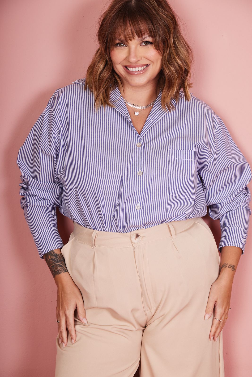 Camisa Suzi Listrada Azul