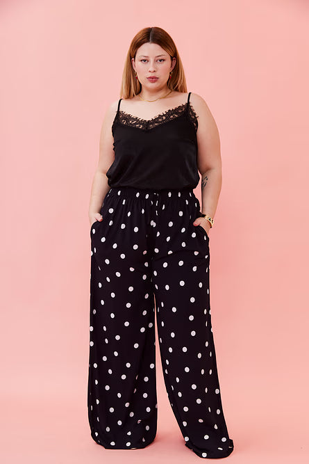 Calça Joana Poá Fundo preto