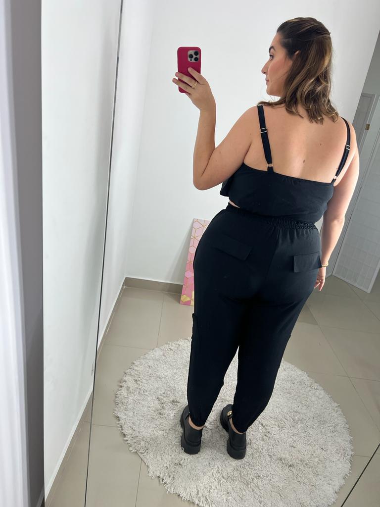 Cropped flow preto - Ma Tonin Store